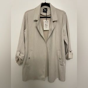 NWT. Pull&Bear faux suede jacket with roll-up sleeves